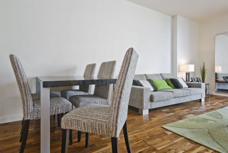 Living room with dining table