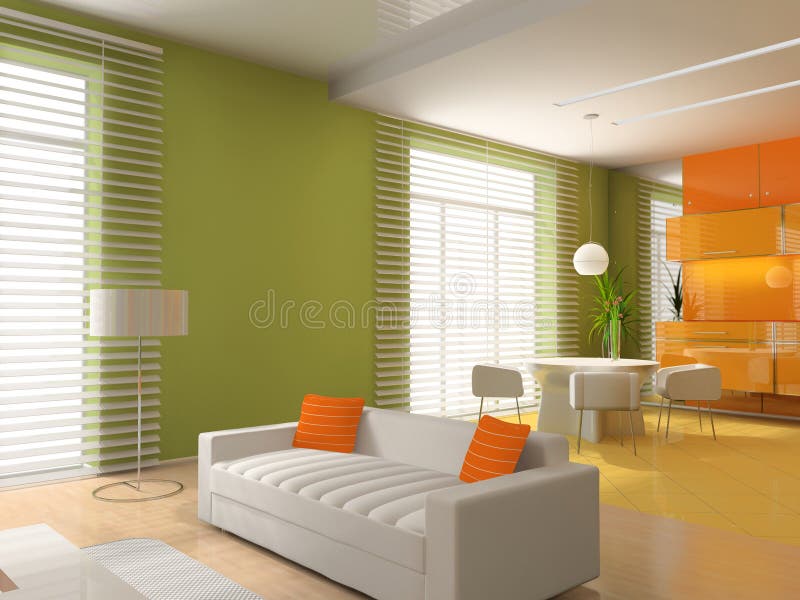 Living a room with a dining zone vector illustration