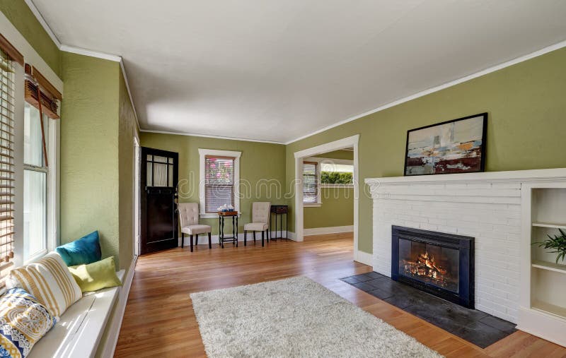 Living room interior design of craftsman house