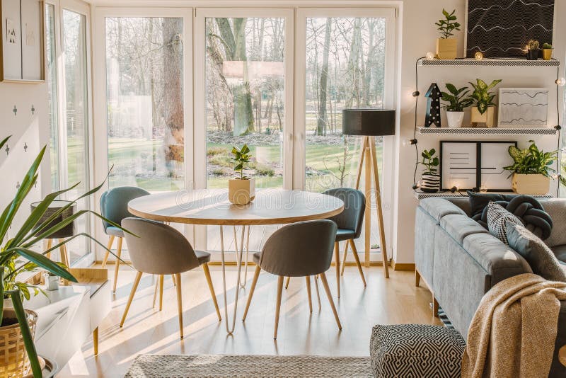 Living room interior with window