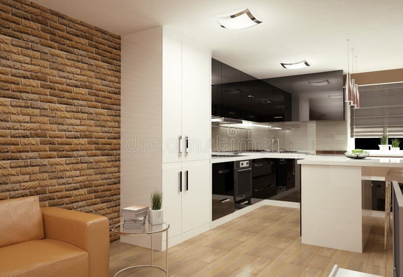 Living Room with Stock Photo Image of designer, apartment