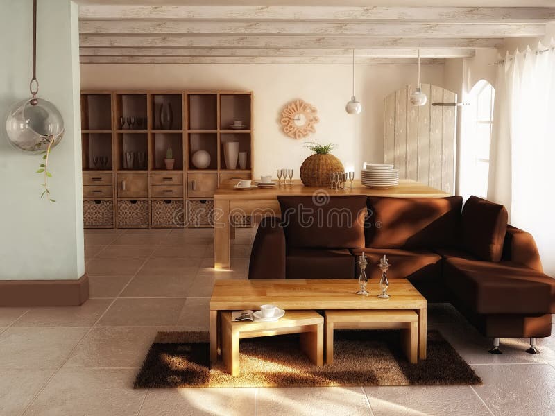 Living Room Modern Interior vector illustration