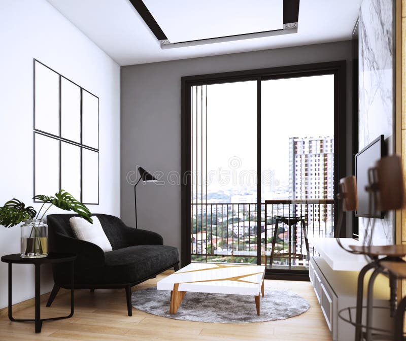 Livingroomdesign, inre av modern hemtrevlig stil stock illustrationer Livingroomdesign, inre av modern hemtrevlig stil stock illustrationer