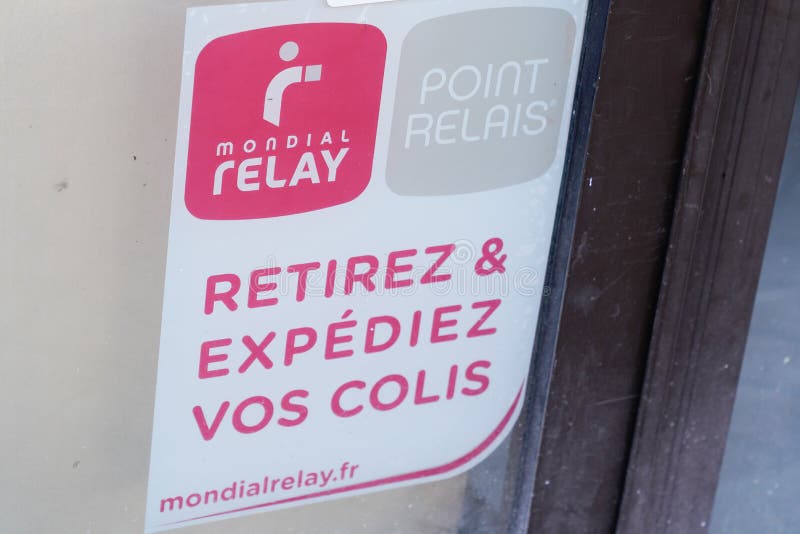 Livraison Relais Mondial Red Pink Sign Texte Et Logo De La Marque Sur Windows Enter Image