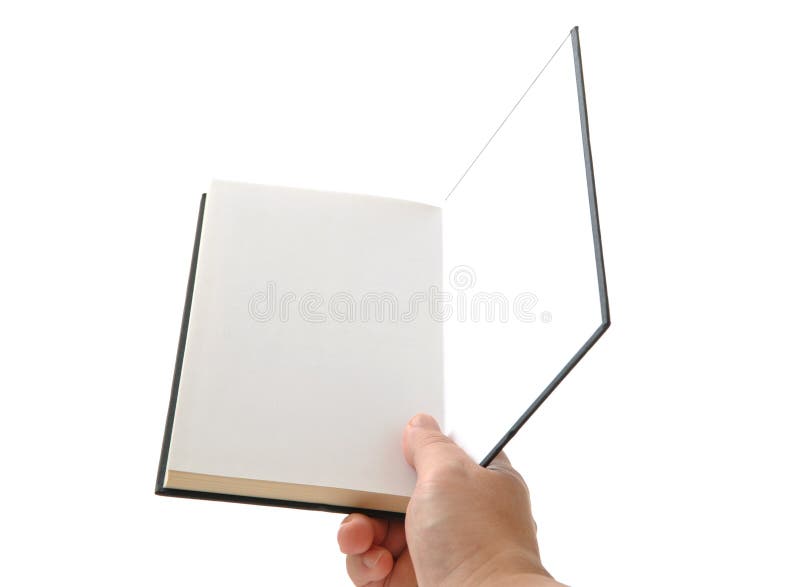 Livre blanc ouvert de main images stock Livre blanc ouvert de main images stock