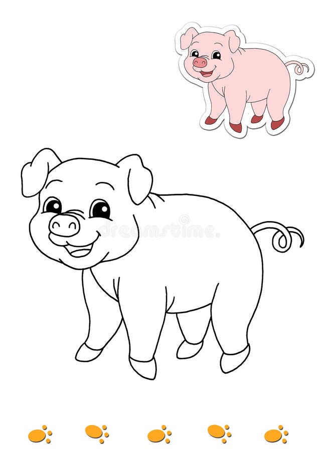 Livre de coloration des animaux 5 - porc illustration stock Livre de coloration des animaux 5 - porc illustration stock