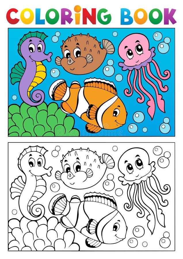 Livre de coloriage avec les animaux marins 4