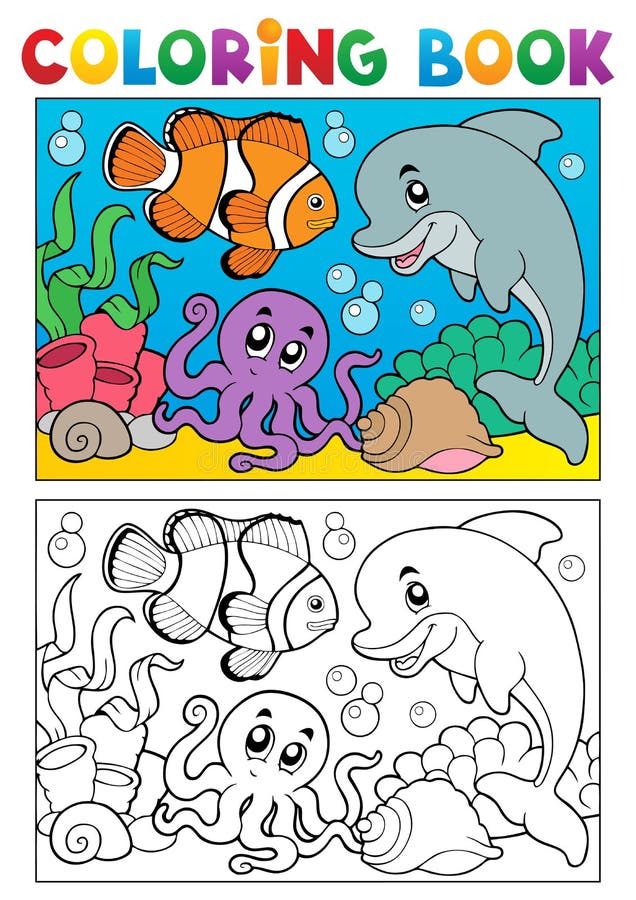 Livre de coloriage avec les animaux marins 6