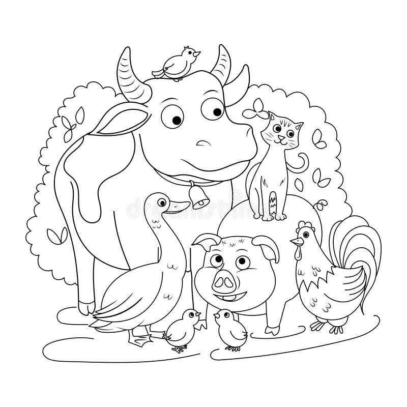 Livre de coloriage d'animaux de ferme pour le vecteur d'enfants illustration de vecteur Livre de coloriage d'animaux de ferme pour le vecteur d'enfants illustration de vecteur