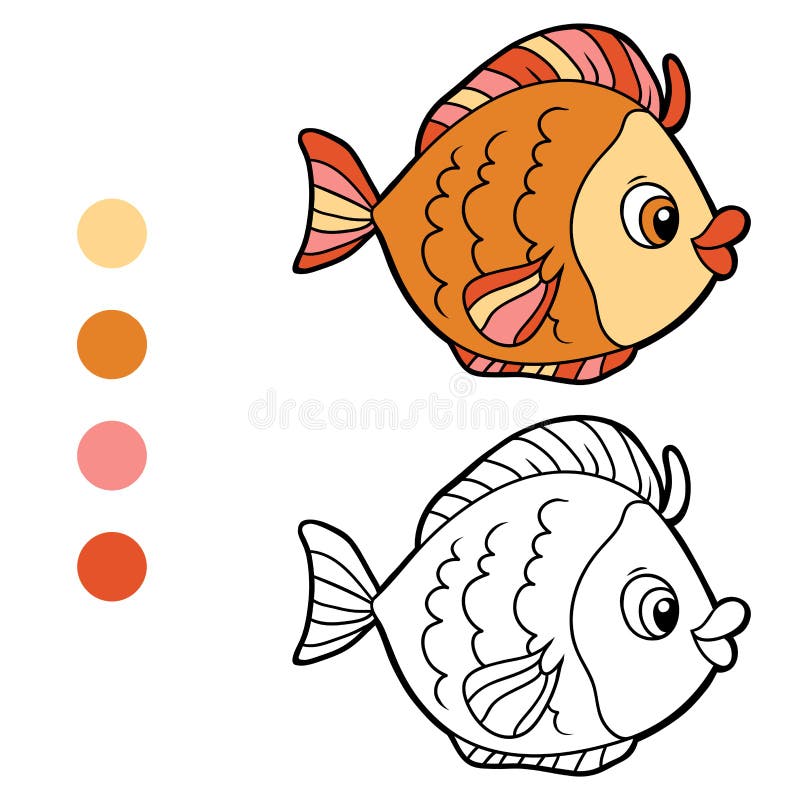 Livre de coloriage pour des enfants (poissons) illustration stock Livre de coloriage pour des enfants (poissons) illustration stock