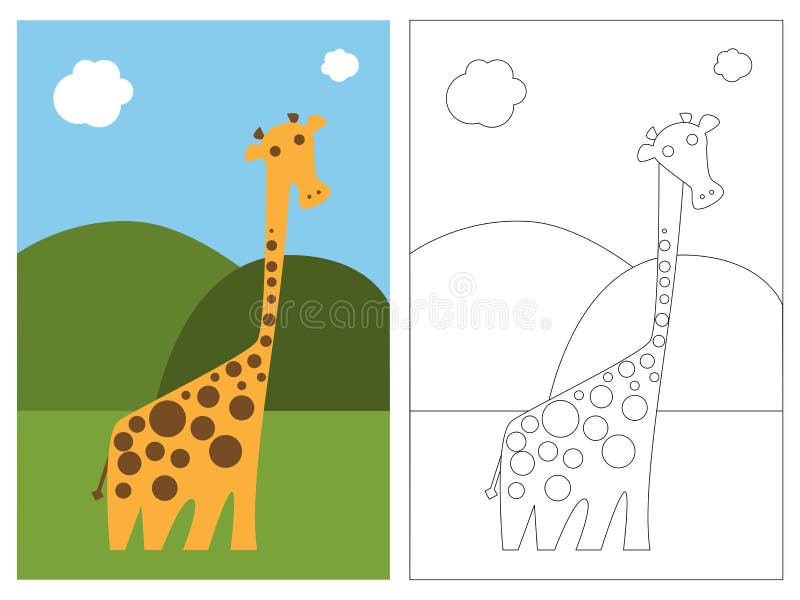 Livre de page de coloration - giraffe illustration de vecteur Livre de page de coloration - giraffe illustration de vecteur
