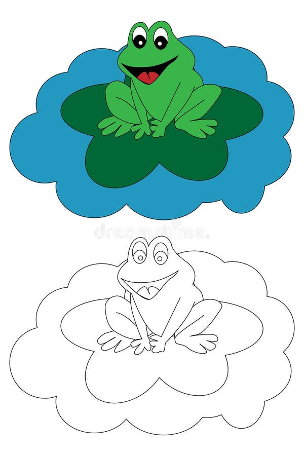 Livre de page de coloration pour des gosses - grenouille illustration stock Livre de page de coloration pour des gosses - grenouille illustration stock