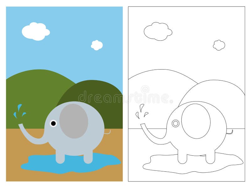 Livre de page de coloration - éléphant illustration libre de droits Livre de page de coloration - éléphant illustration libre de droits