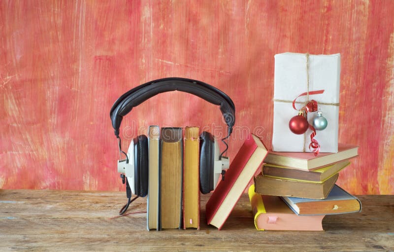 Livres audio comme cadeau de Noël, cadeau de Noël, lecture, littérature, éducation