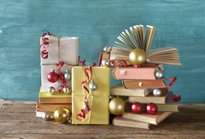 Livres comme l'éducation de littérature de lecture de cadeau de Noël de cadeau de Noël qui en fait un concept de don
