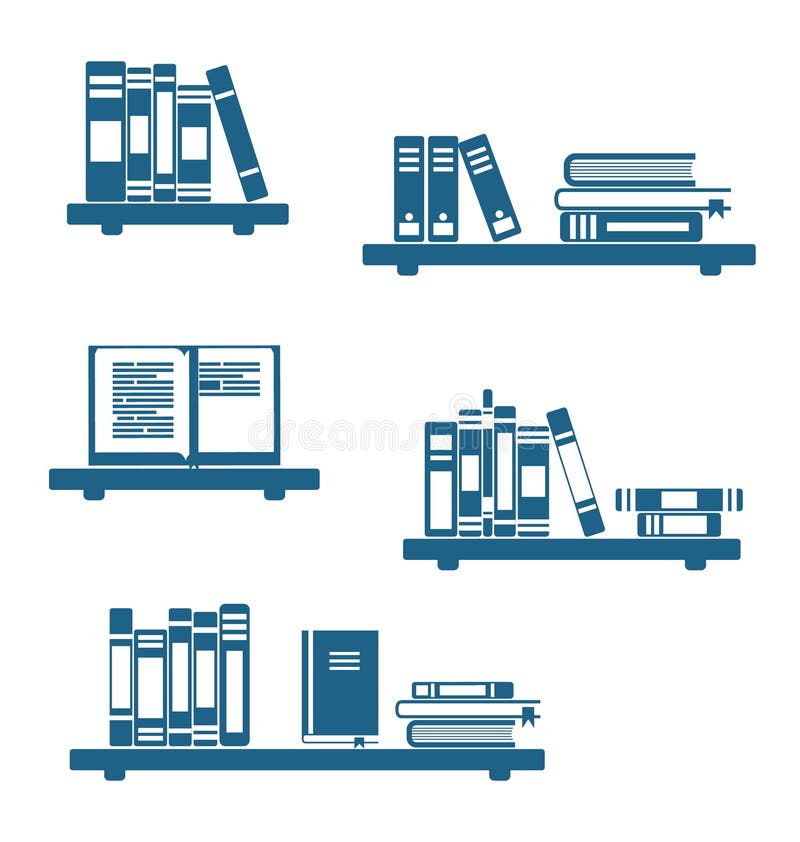 Livres sur des étagères illustration libre de droits Livres sur des étagères illustration libre de droits