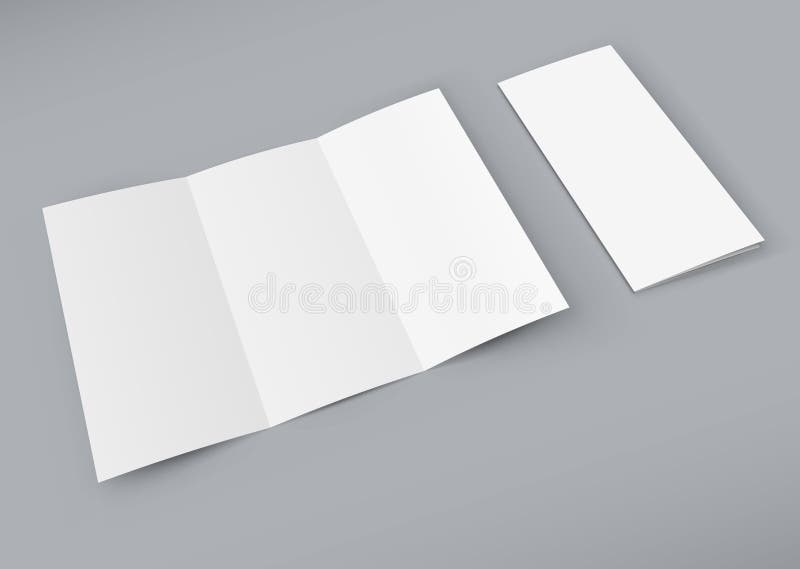 Livret triple blanc vide sur le fond de couleur illustration de vecteur Livret triple blanc vide sur le fond de couleur illustration de vecteur