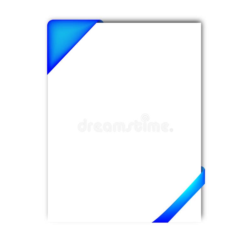 Livro Branco das fitas de canto azuis ilustração royalty free Livro Branco das fitas de canto azuis ilustração royalty free