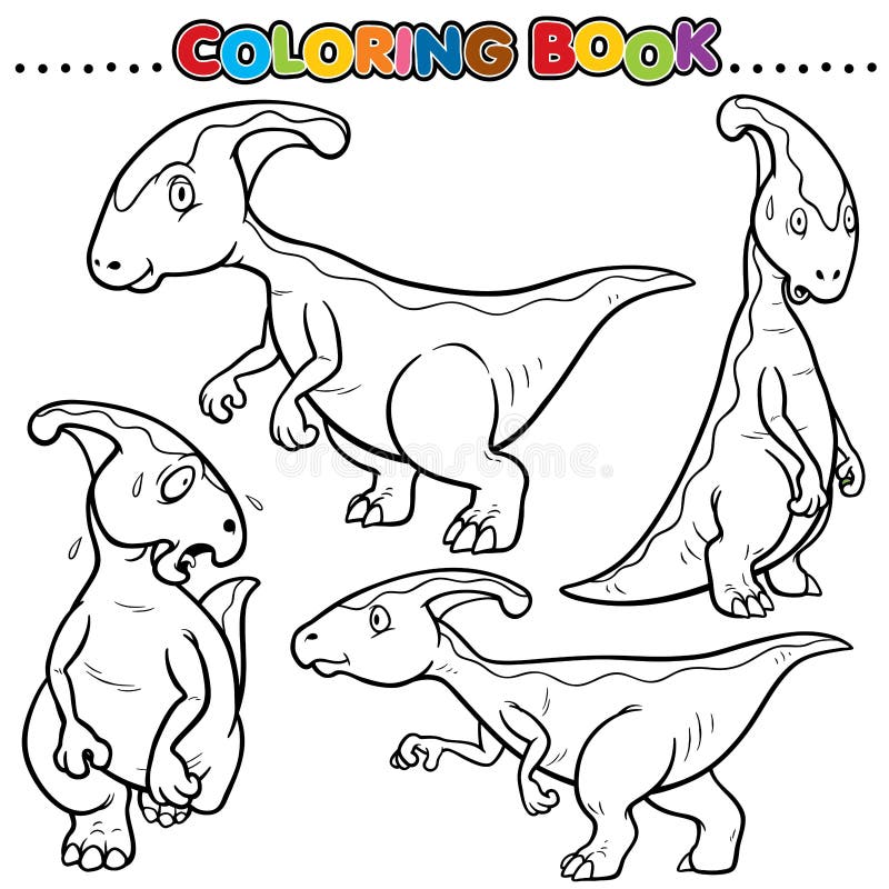 A Ilustração Do Vetor Dos Desenhos Animados Do Livro Para Colorir Do  Dinossauro Ajustou 1 Ilustração do Vetor - Ilustração de diferente, dino:  85940255