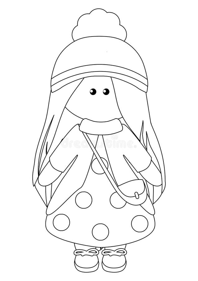Boneca De Personagem De Desenho Animado Para Crianças. Ilustração do Vetor  - Ilustração de artesanal, bonito: 177346588