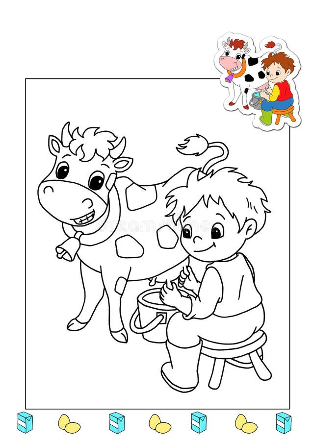 Livro de coloração dos trabalhos 12 - agricultor ilustração do vetor Livro de coloração dos trabalhos 12 - agricultor ilustração do vetor