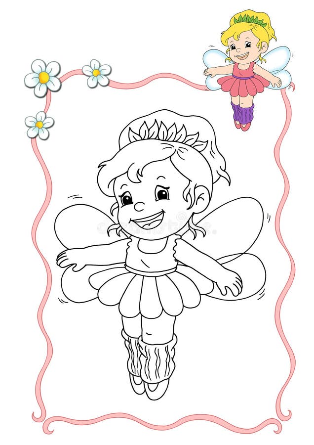 Livro de coloração - fairy 6 ilustração stock Livro de coloração - fairy 6 ilustração stock