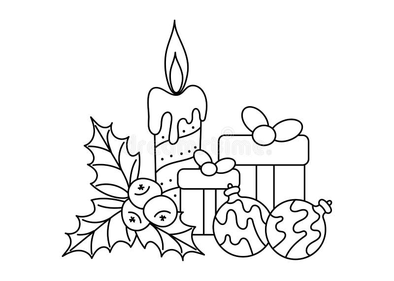 Desenhos de velas para colorir com as crianças no Natal