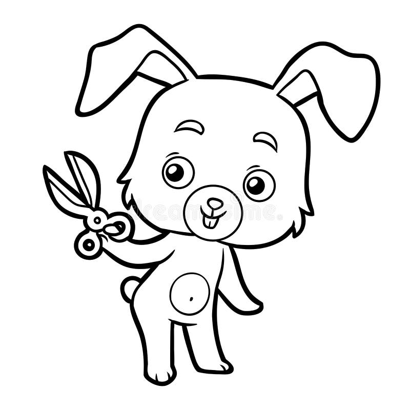 permite colorir o livro de colorir animais fofos para crianças pequenas.  jogo de educação para crianças. pintar o coelho 12004694 Vetor no Vecteezy