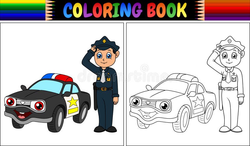 Desenho de Um carro de polícia para Colorir - Colorir.com