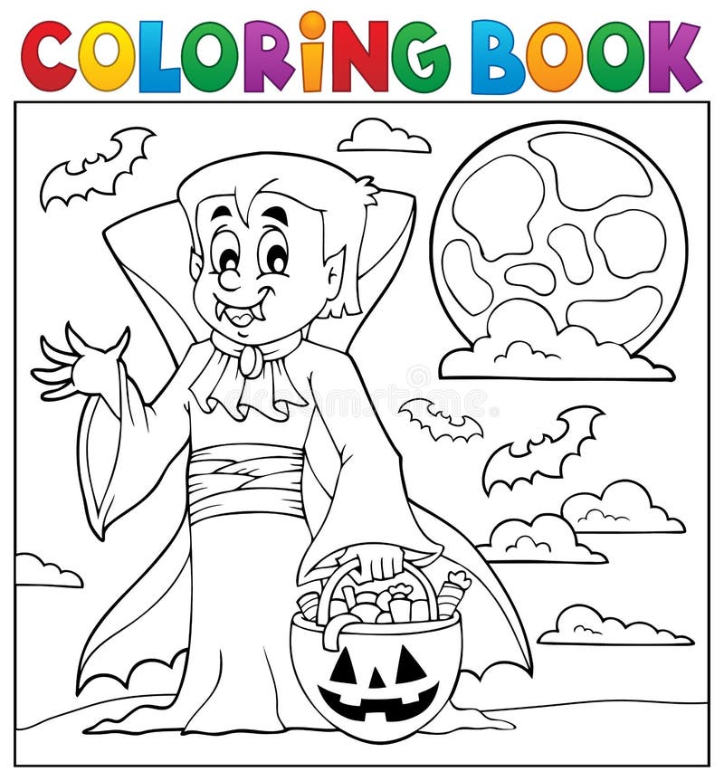 Colorir Livro Com Bonito Desenho Animado Halloween Bruxa Pinto Frente  vetor(es) de stock de ©riko_design 483939135