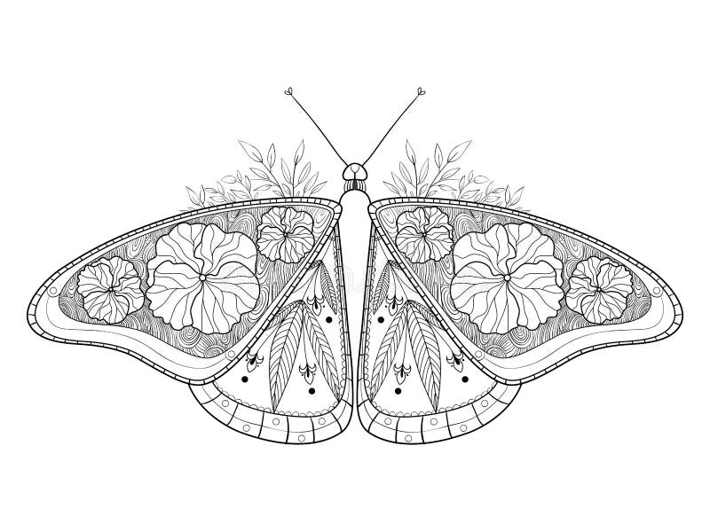 Mandala Das Flores E Das Borboletas Livro Para Colorir Para O Adulto  Ilustração do Vetor - Ilustração de borboletas, decorado: 115668718