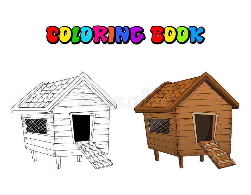 Desenho de livro para colorir Galinha preta e branca · Creative Fabrica