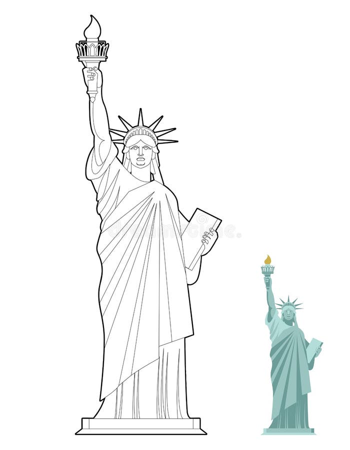 Como desenhar e pintar Estátua da Liberdade Kawaii USA EUA 