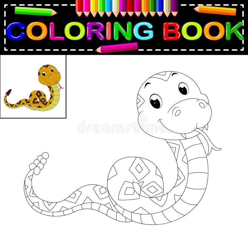 Livro para colorir da serpente ilustração royalty free Livro para colorir da serpente ilustração royalty free