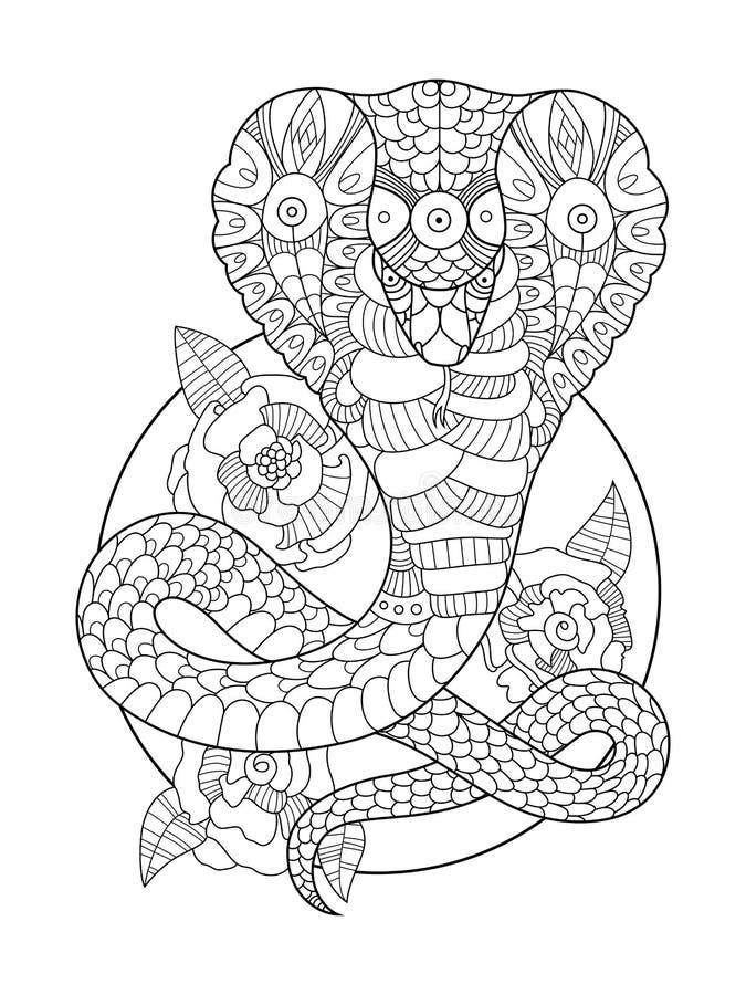 Cobra desenho animado ilustração para colorir livro imagem