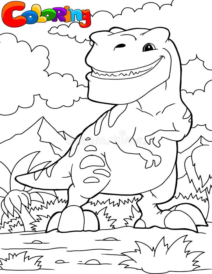 Colorir Dinossauros Da Página Do Livro Em Destaque Ilustração do Vetor -  Ilustração de chifre, arte: 224691967