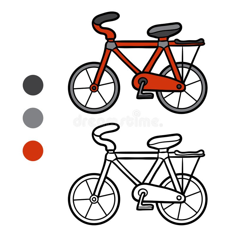 Livro para colorir para crianças, bicicleta ilustração royalty free Livro para colorir para crianças, bicicleta ilustração royalty free