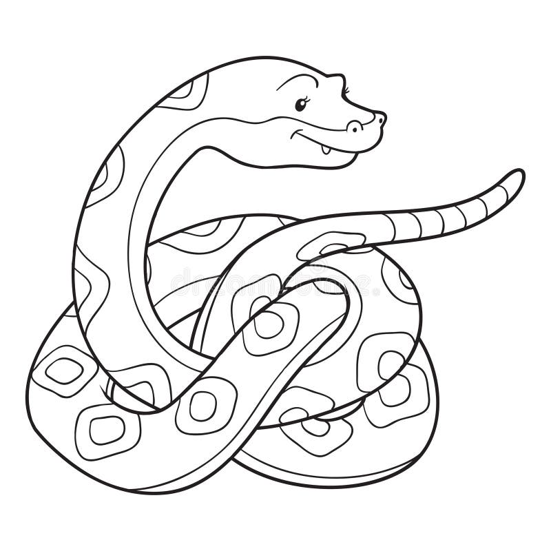 Cobra desenho animado ilustração para colorir livro imagem