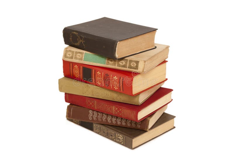 Livros antigos numa pilha imagens de stock royalty free