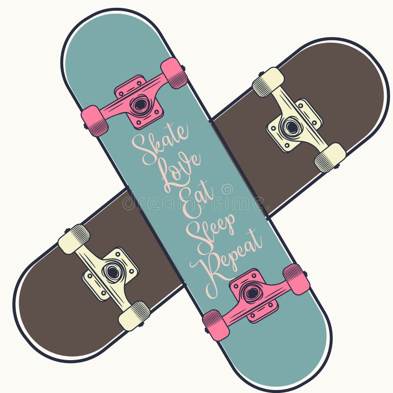 Livsstilvektorillustration med 2 skateboarder flicka och pojke L vektor illustrationer