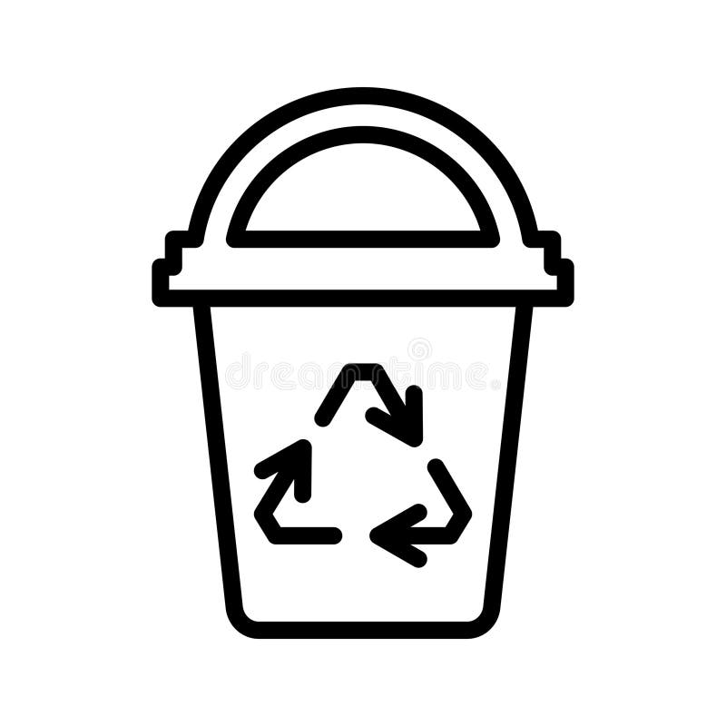 Lixeira, ícone de lixo ilustração royalty free