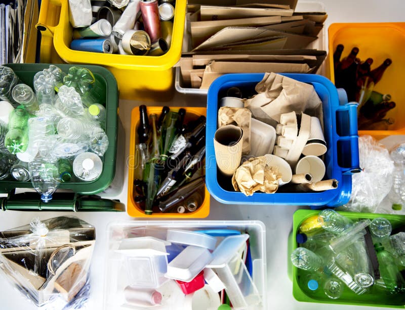 Lixo para reciclagem e redução do ambiente ecológico