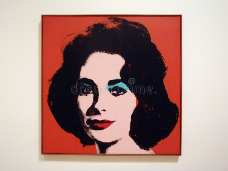 Liz roja de Andrés Warhol en el SFMOMA imágenes de archivo libres de regalías Liz roja de Andrés Warhol en el SFMOMA imágenes de archivo libres de regalías