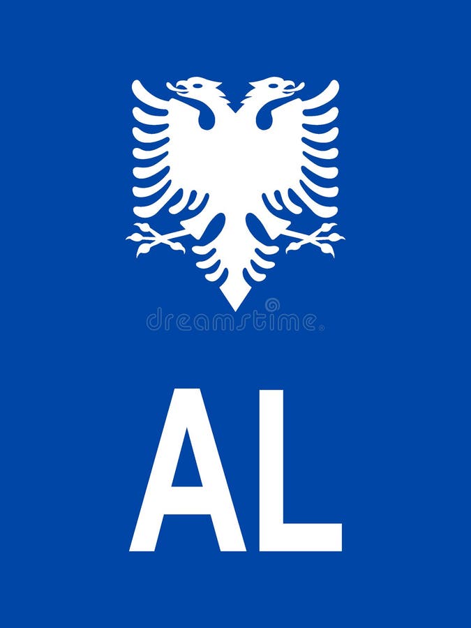 Lizenzzeichen Ländercode Albaniens vektor abbildung