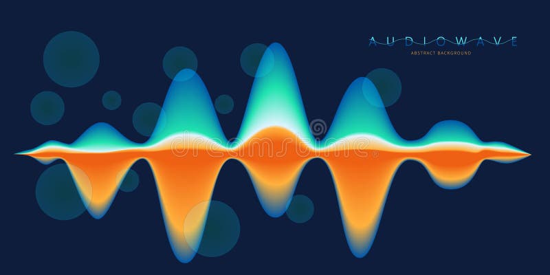 Ljudvåg för abstrakt bakgrundsövertoning. Färgflöde för vågmusik. Bläckflöde för vektorljus. Musik Digital equalizer stock illustrationer
