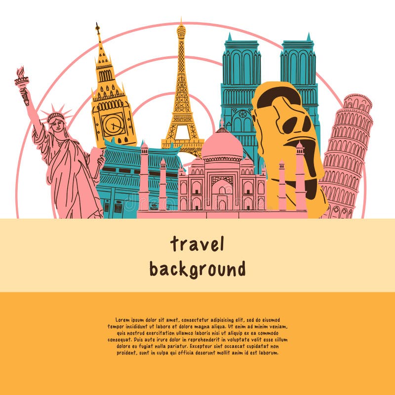 Ljus bakgrund med världen - brett berömt vektor illustrationer Ljus bakgrund med världen - brett berömt vektor illustrationer