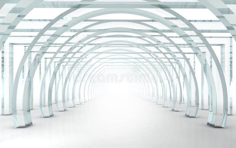 Ljus glass korridor eller tunnel i perspektiv royaltyfri illustrationer Ljus glass korridor eller tunnel i perspektiv royaltyfri illustrationer