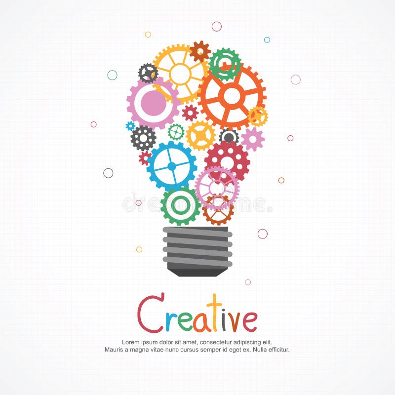 Ljus kula för kugghjul för idéer och kreativitet