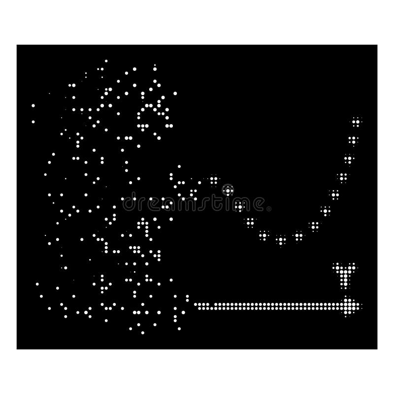 Ljus skingrad Dot Halftone Dotted Function Graph symbol stock illustrationer