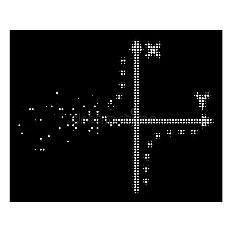 Ljus upplösa Dot Halftone Dotted Hyperbola Plot symbol vektor illustrationer